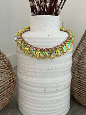 Collector's item: J.Crew Double Strand Jeweled Neon Yellow Brûlée Necklace